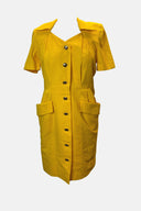 Nina Ricci Yellow Collared Midi Dress image 0
