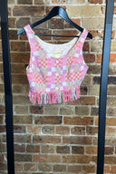 Vintage Textured Blush Culotte Set image 3
