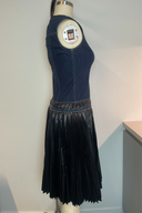 Issey Miyake Denim & Pleated Faux Leather Mini Dress image 1