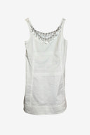 Prada Embellished Neckline White Mini Dress image 0