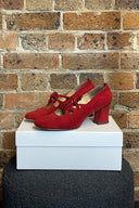 Vintage Moya by Norvin Red Suede Tie Shoes image 1