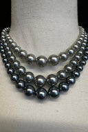 Layered Silver Faux Pearl Necklace image 1