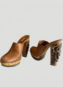 Miu Miu Wooden Carved Clogs
