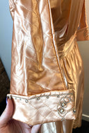 Vintage Quilted Peach Satin Robe image 6