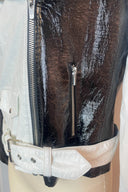 Veda Jayne Patent Jacket Black And White Motorcycle Jacket image 2