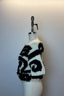 Charlie & Robin Cream and Black Textured Knit Cardigan image 1