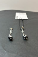 Muracho Glass Silver & Black Earrings image 1