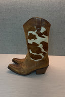 Vintage Brown Cow Print Cowboy Boots image 2