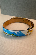 Moschino Blue Abstract Belt image 1
