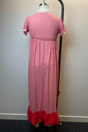 Red Gingham Night Gown with White Lace image 1