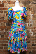 Michelle B Watercolour Puff Sleeve Midi Dress image 1