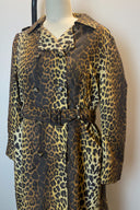 Vintage Moschino Leopard Print Belted Trench Coat image 1