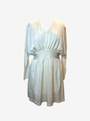 Halston Heritage White Silk Midi Dress