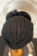 Black Rosette Detail Lurex Turban image 1