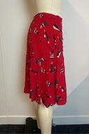 Moschino Red Pleated Midi Skirt image 1
