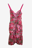Vintage Gathered Rosette Midi Dress image 0