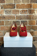 Vintage Moya by Norvin Red Suede Tie Shoes image 2