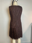 Vintage Gale Mitchell Lace Brown Mini Dress image 1
