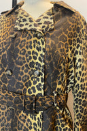 Vintage Moschino Leopard Print Belted Trench Coat image 4