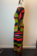 Vintage High Neck Multi Stripe Midi Dress image 1