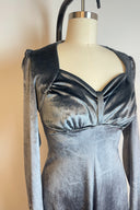 Mr K Gunmetal Silver Velvet Maxi Dress image 1