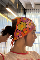 Crochet Square Floral Head Scarf image 5