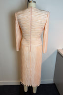 Vintage George F Couture Peach Pleated Cocktail Dress image 2
