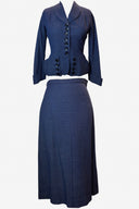 Fritzi Stoddard Mini Check Navy Blazer and Skirt Set image 0