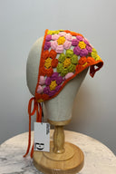 Crochet Square Floral Head Scarf image 1
