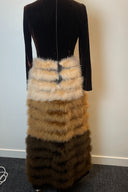 Brown Suede Fur Ombre Midi Dress image 3
