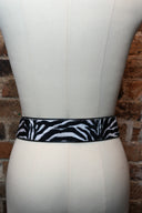 Chunky Gold Buckle Zebra Print Belt image 1