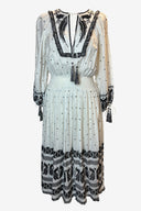 Zimmermann Black & White Embroidered Midi Dress image 0