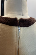 Vintage Brown Lined Cream Mini Dress image 4