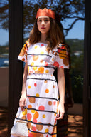 Vintage Polka Dot Striped Maxi Dress image 0