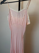 Pink Lace Crepe Midi Slip Dress image 3