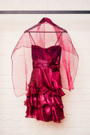 J & X Vintage Crimson Cocktail Dress with Sash image 1