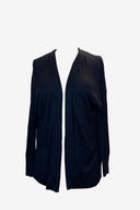 Vince Navy Blue Silk Cardigan