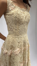 Ceil Chapman Scoop Neck Lace Bridal Dress