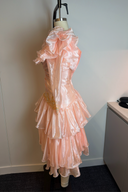 Unbranded Vintage Pink Beaded Tiered Prom Midi Dress image 1
