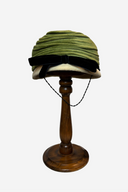 Mollie Thomas Green Velvet Turban with Black Bow image 0