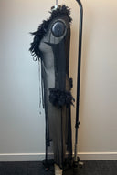 Black Fishnet Feather Robe image 1