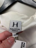Halston Heritage White Silk Midi Dress image 4