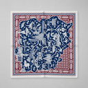 Navy Burgundy Landmark Print Scarf