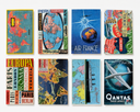 Vintage Around the world postcards in a tin