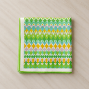 Retro Green Geometric Print Scarf
