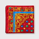 Versace Silk Kerchief Red Blue And Gold