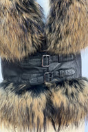 Vintage Leather & Fox Fur Vest