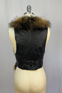 Vintage Leather & Fox Fur Vest