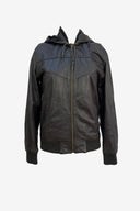 Vintage Brown Leather Hooded Jacket