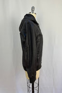 Vintage Brown Leather Hooded Jacket